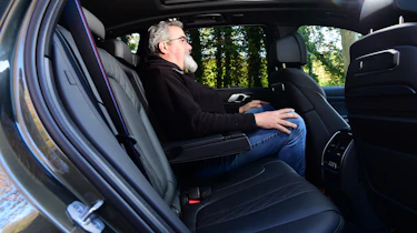 Porsche Cayenne vs BMW X5 - BMW X5 rear seats with Auto Express senior test editor, Dean Gibson