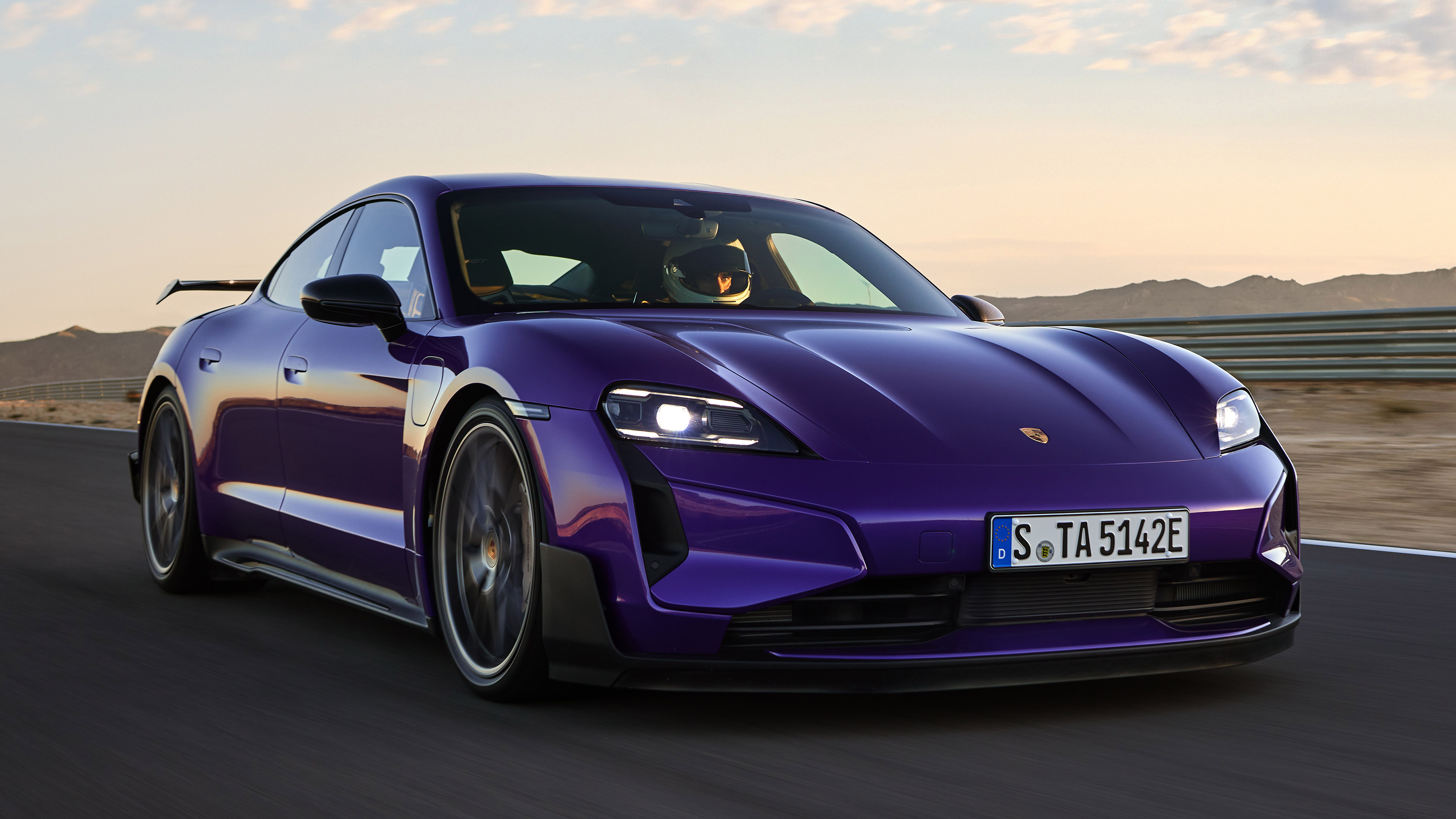Porsche Taycan Turbo GT - front action