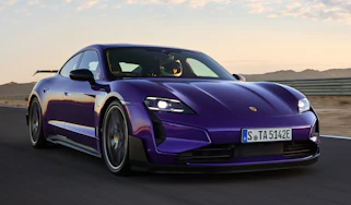 Porsche Taycan Turbo GT - front action