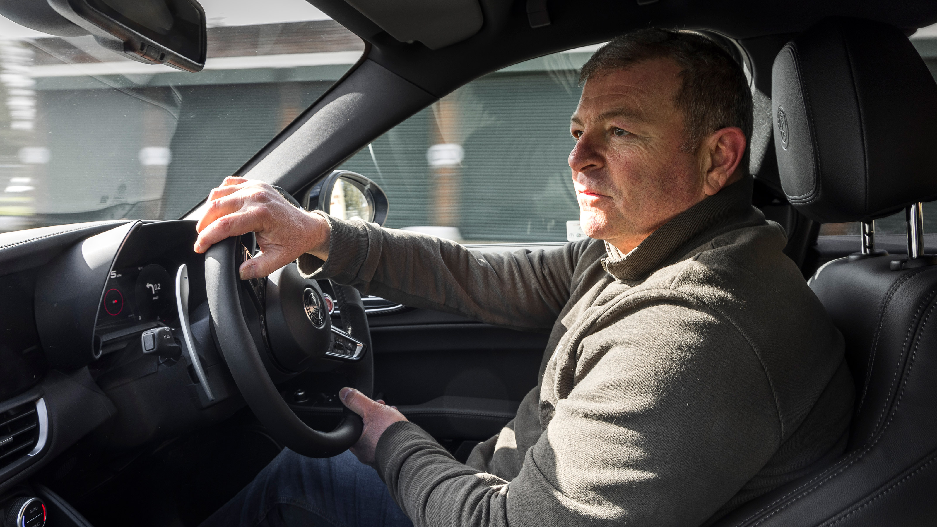 Steve Sutcliffe driving the Alfa Romeo Giulia Quadrifoglio