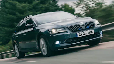Armoured Skoda Superb Estate - front