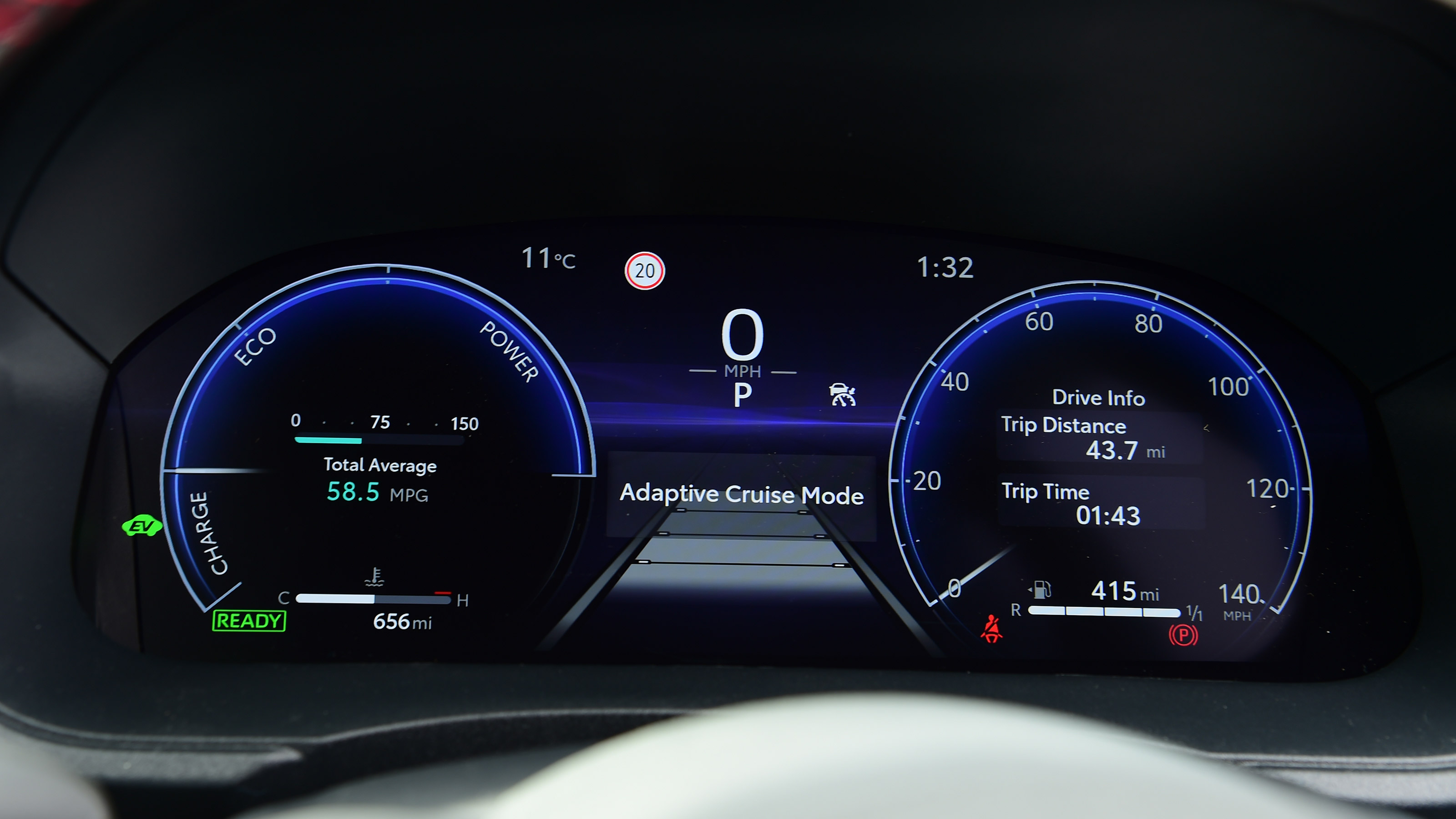 Toyota Yaris GR Sport hybrid - dials