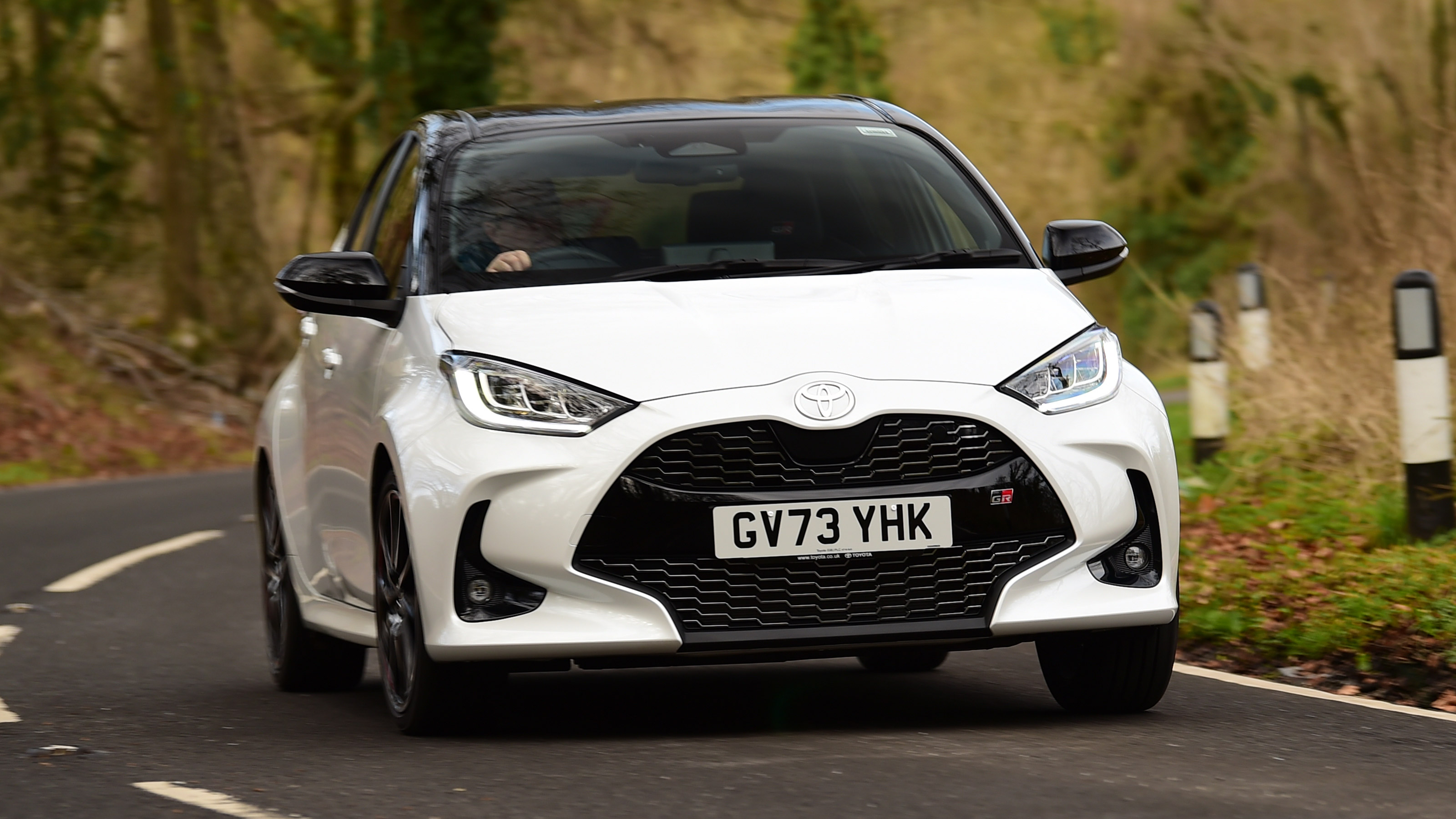 Toyota Yaris GR Sport hybrid - front cornering