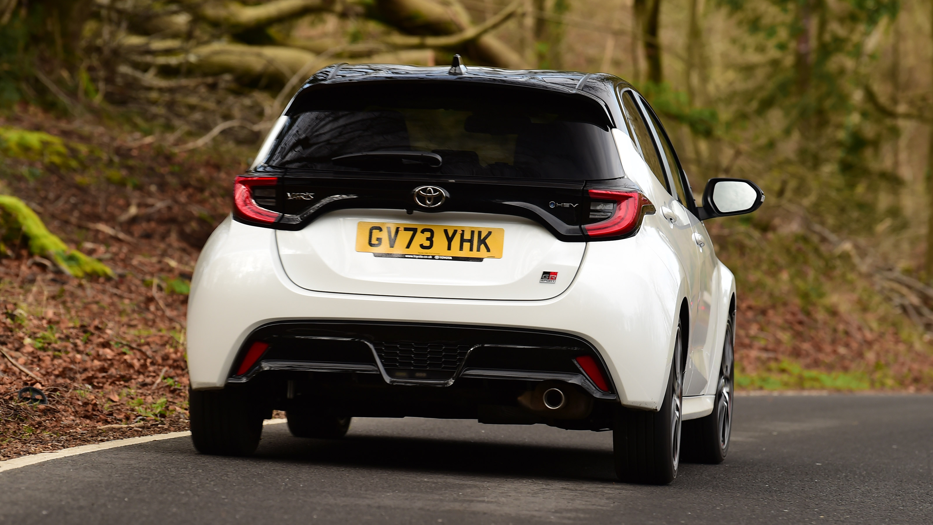 Toyota Yaris GR Sport hybrid - rear cornering
