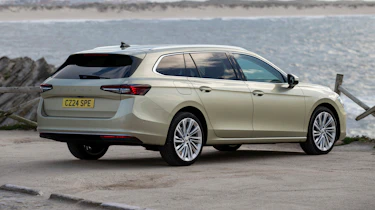 Skoda Superb Estate (Ice Tea Yellow) - rear static