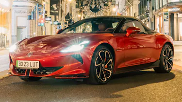 New MG Cyberster - front 3/4 red