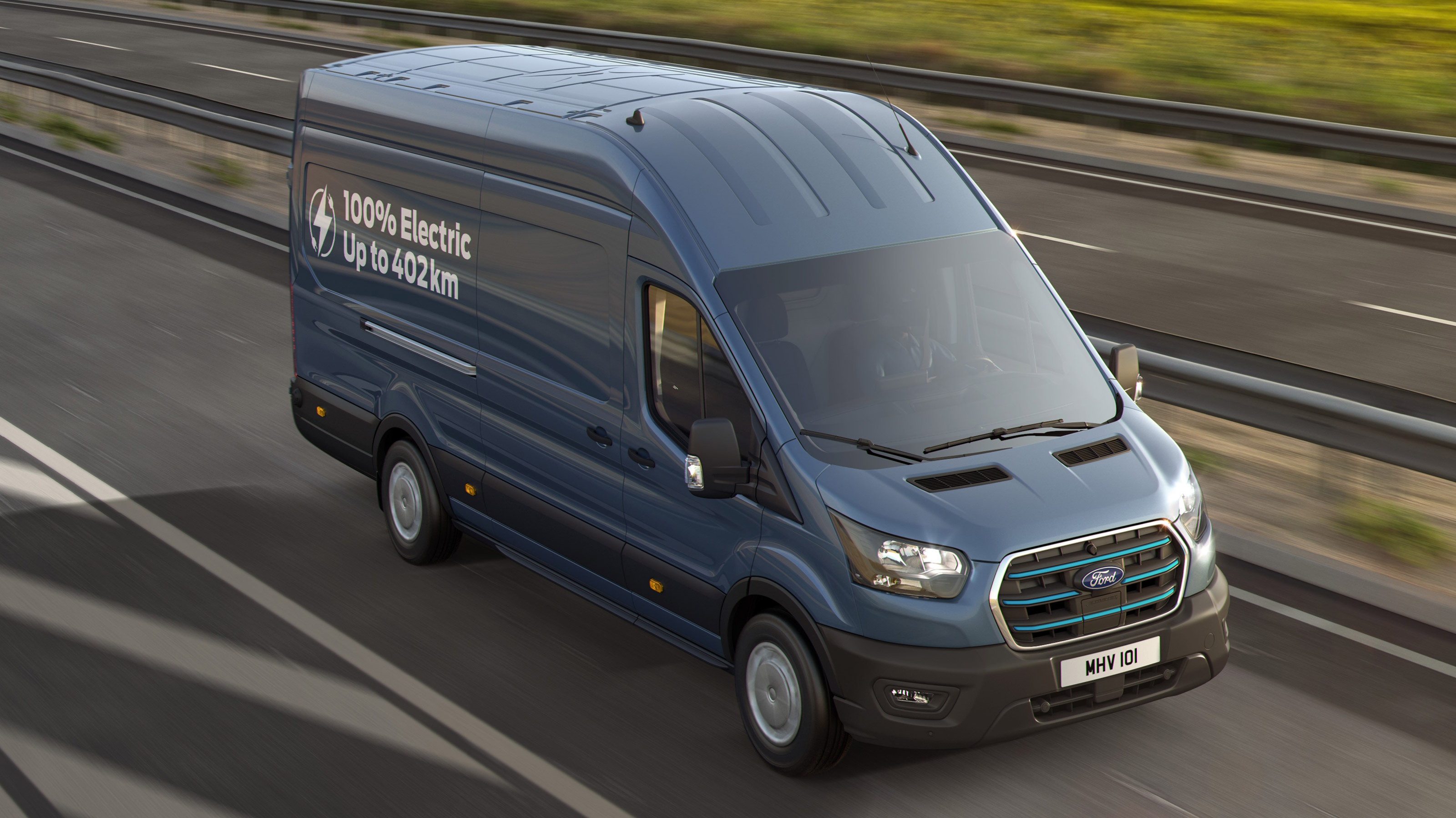 Ford E-Transit Extended Range - front action