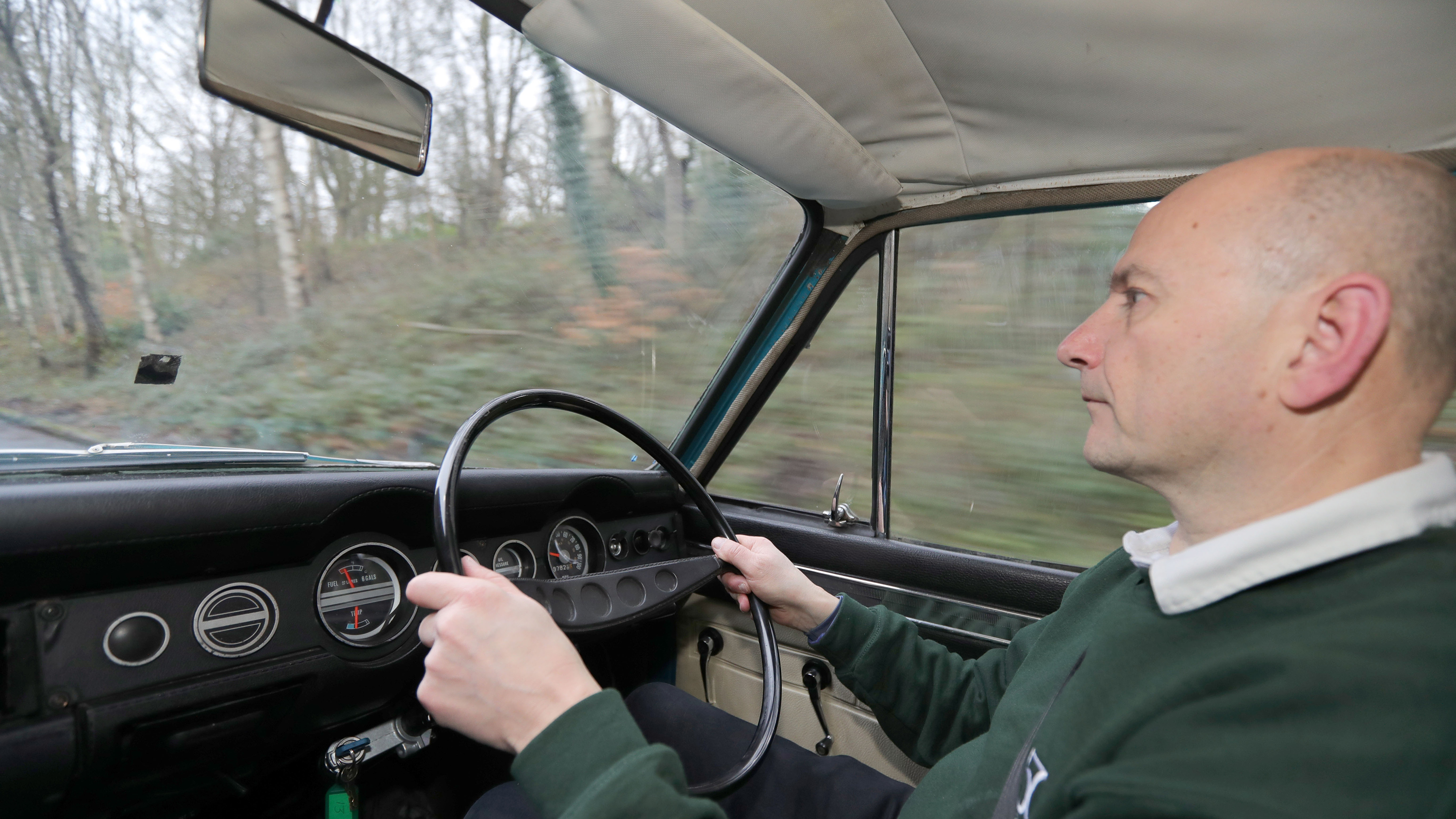 Auto Express contributor Richard Dredge driving the Hillman Imp
