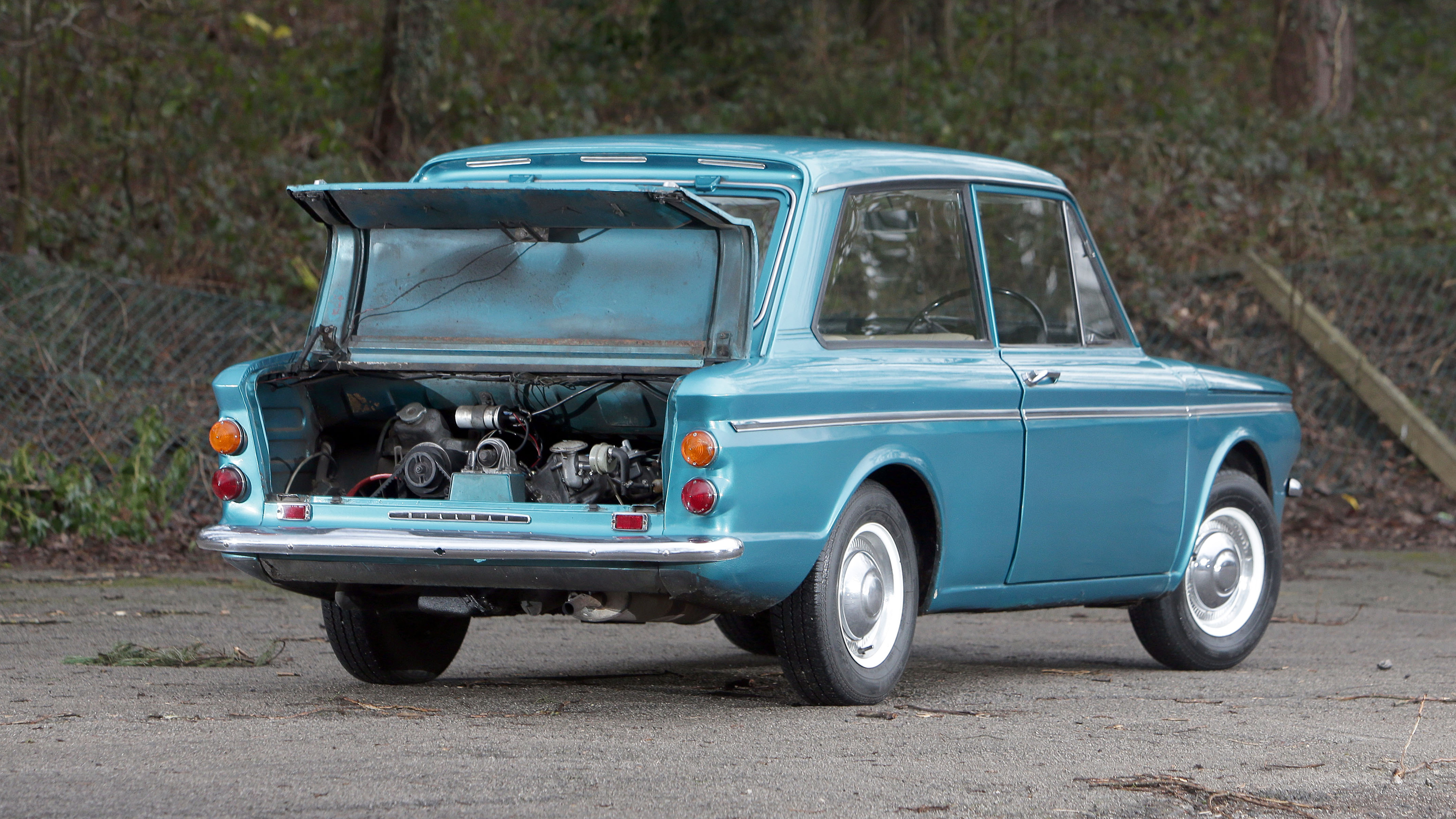 Hillman Imp - rear 3/4 static (engine cover open)