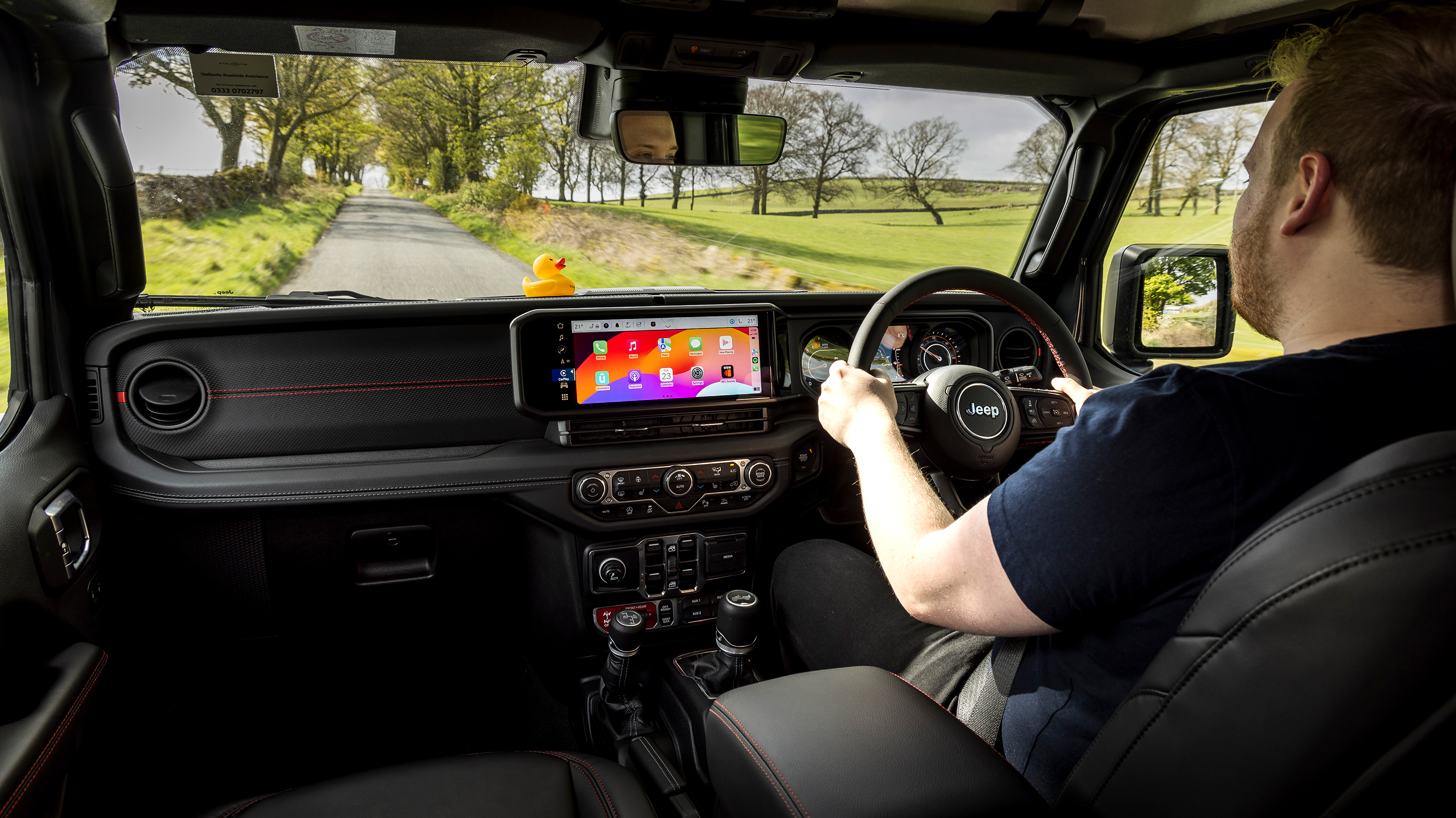 Auto Express news reporter Ellis Hyde driving the Jeep Wrangler Rubicon