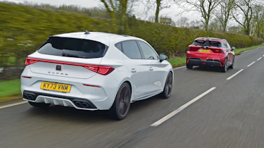 MG4 Xpower and Cupra Leon - rear tracking