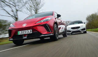 MG4 Xpower and Cupra Leon - front tracking