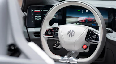 New MG Cyberster - interior steering wheel shot