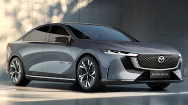 The new Mazda EZ-6 front 3/4 grey