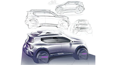 Exterior sketches of the new Smart #5 mid-size SUV