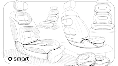 Sketches of the new Smart #5 mid-size SUV - seats