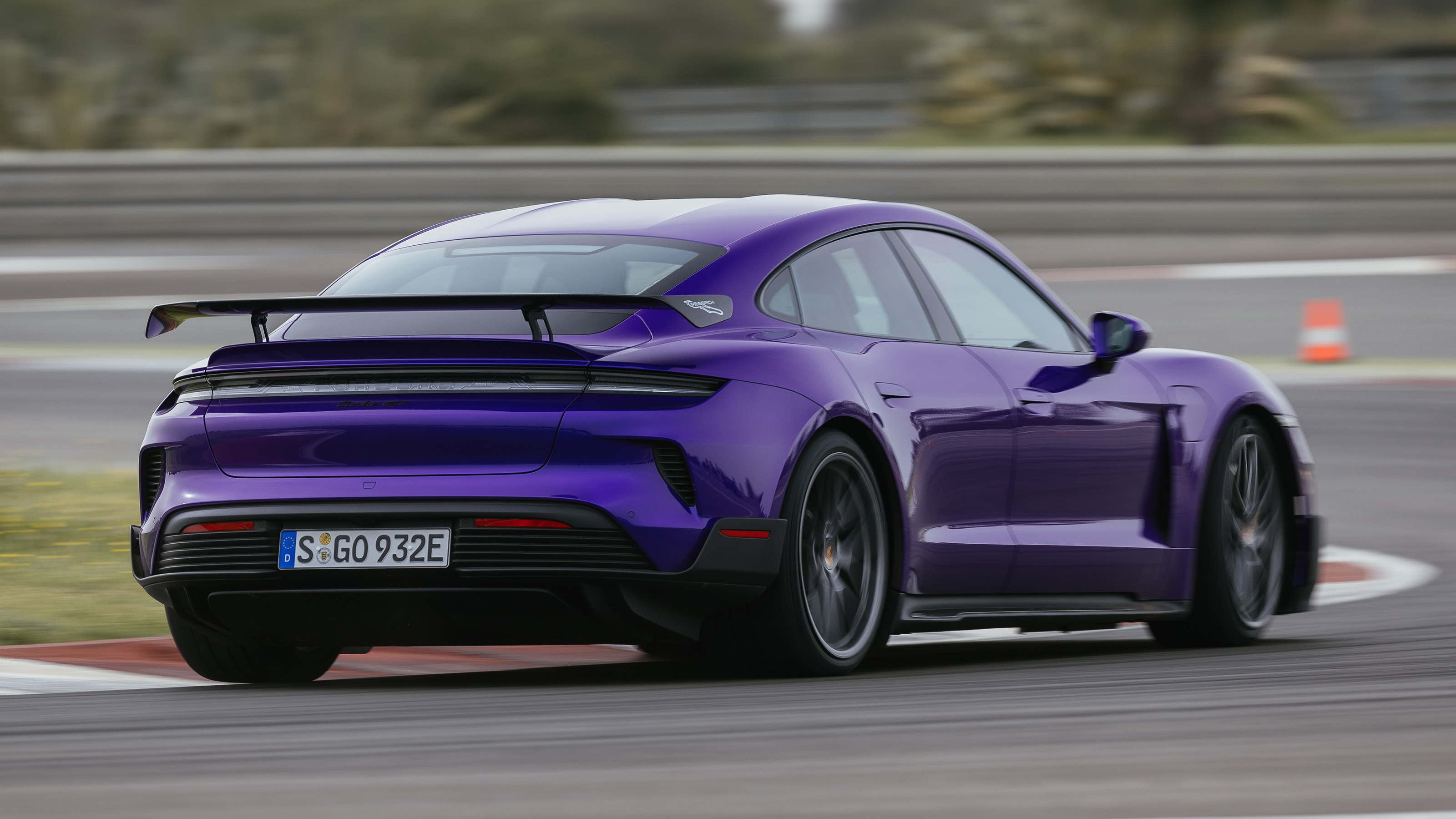Porsche Taycan Turbo GT - rear action