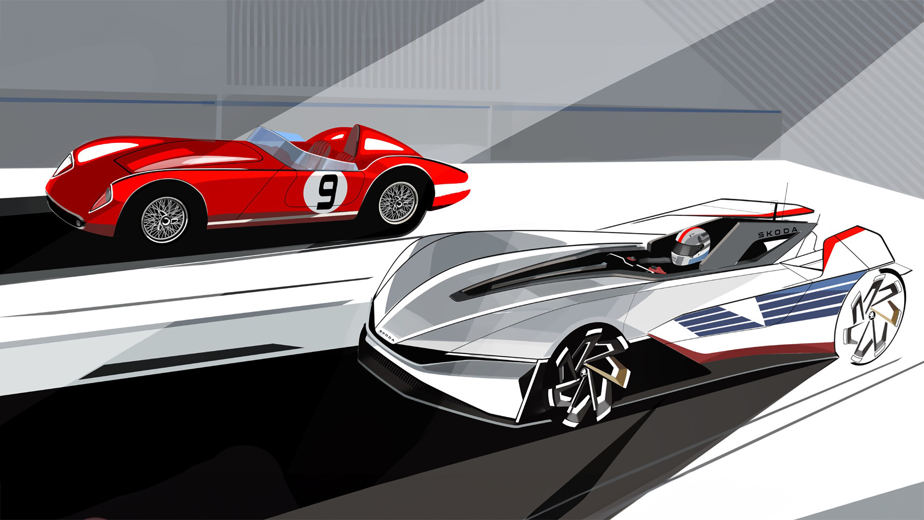 Skoda Vision Gran Turismo and Skoda 1100 OHC