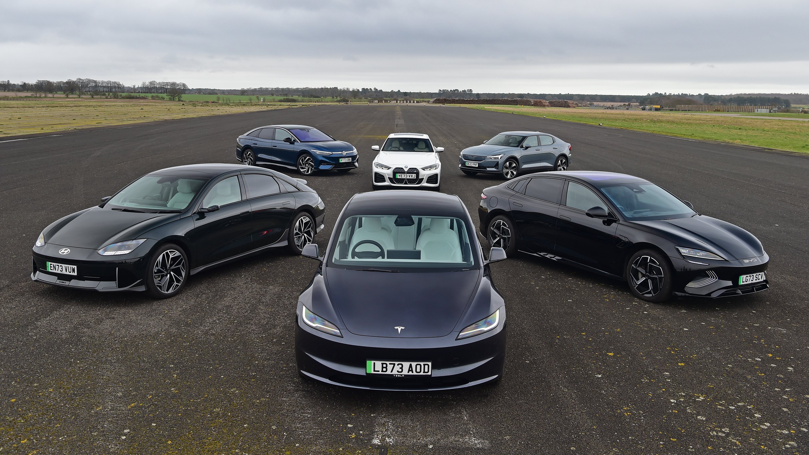 Selection of electric company cars - static