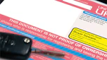 V5C document with car key