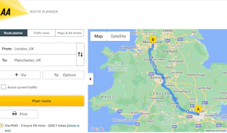 AA Route Planner