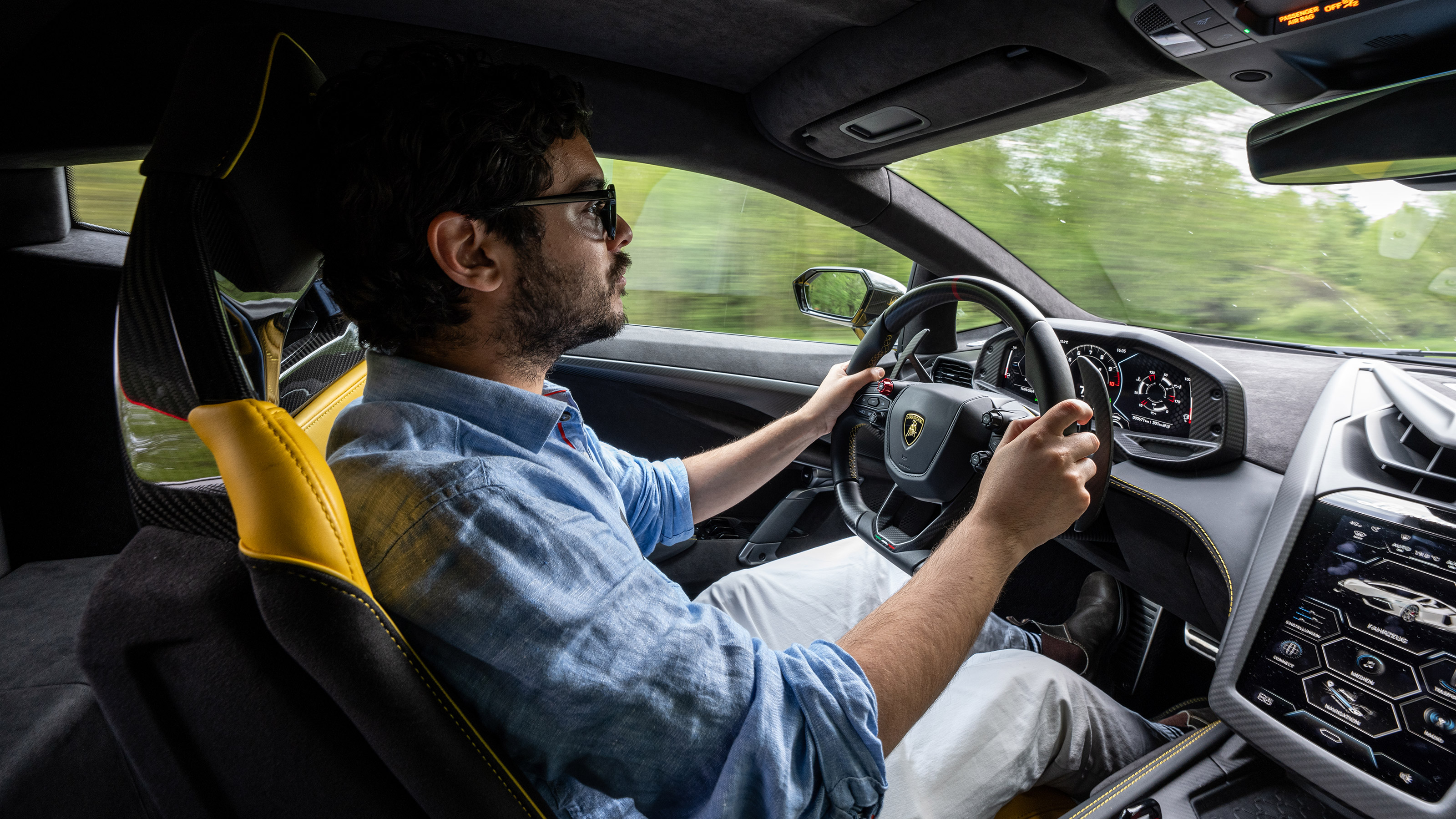 Jordan Katsianis driving the Lamborghini Revuelto 