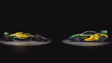 McLaren Aryton Senna with F1 car - side