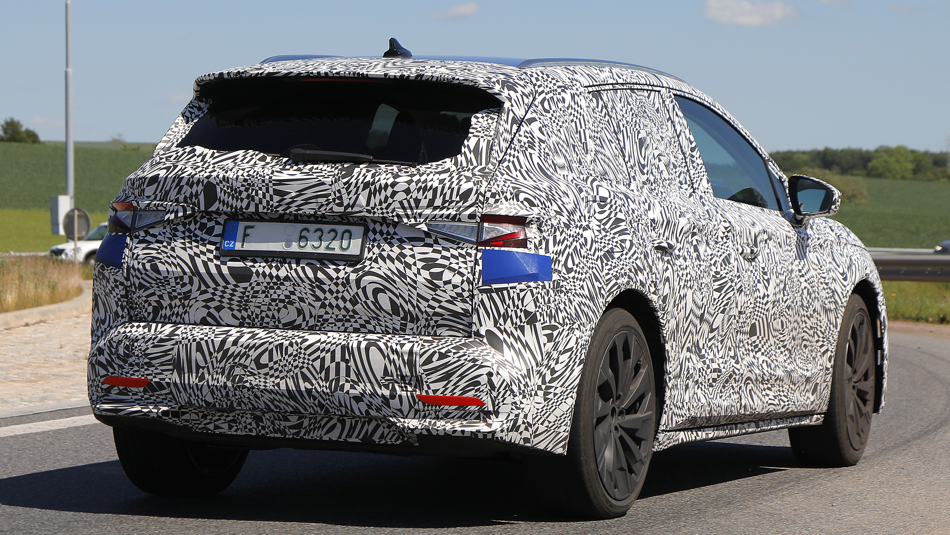 Skoda Elroq electric SUV - stationary rear 3/4