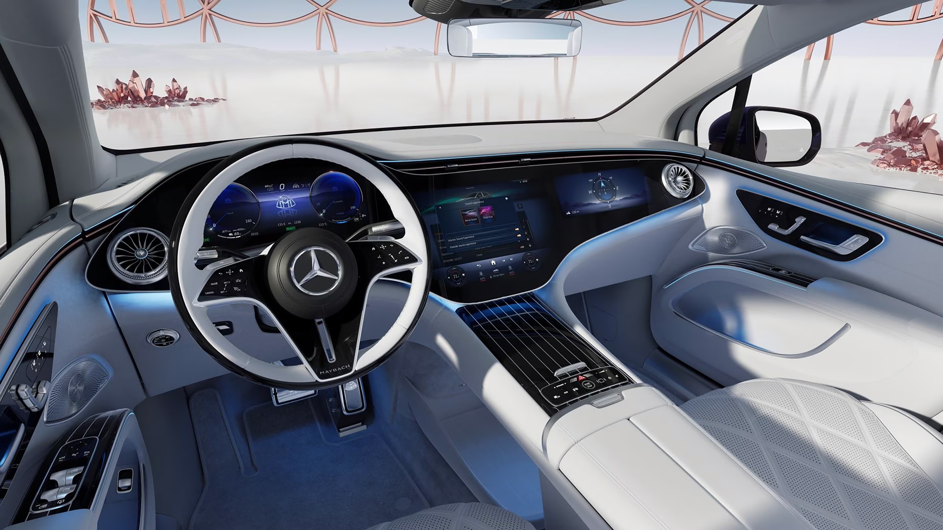 Mercedes-Maybach EQS SUV front interior 