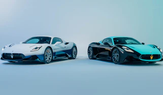 New Maserati MC20 Icona and MC20 Leggenda together front 3/4