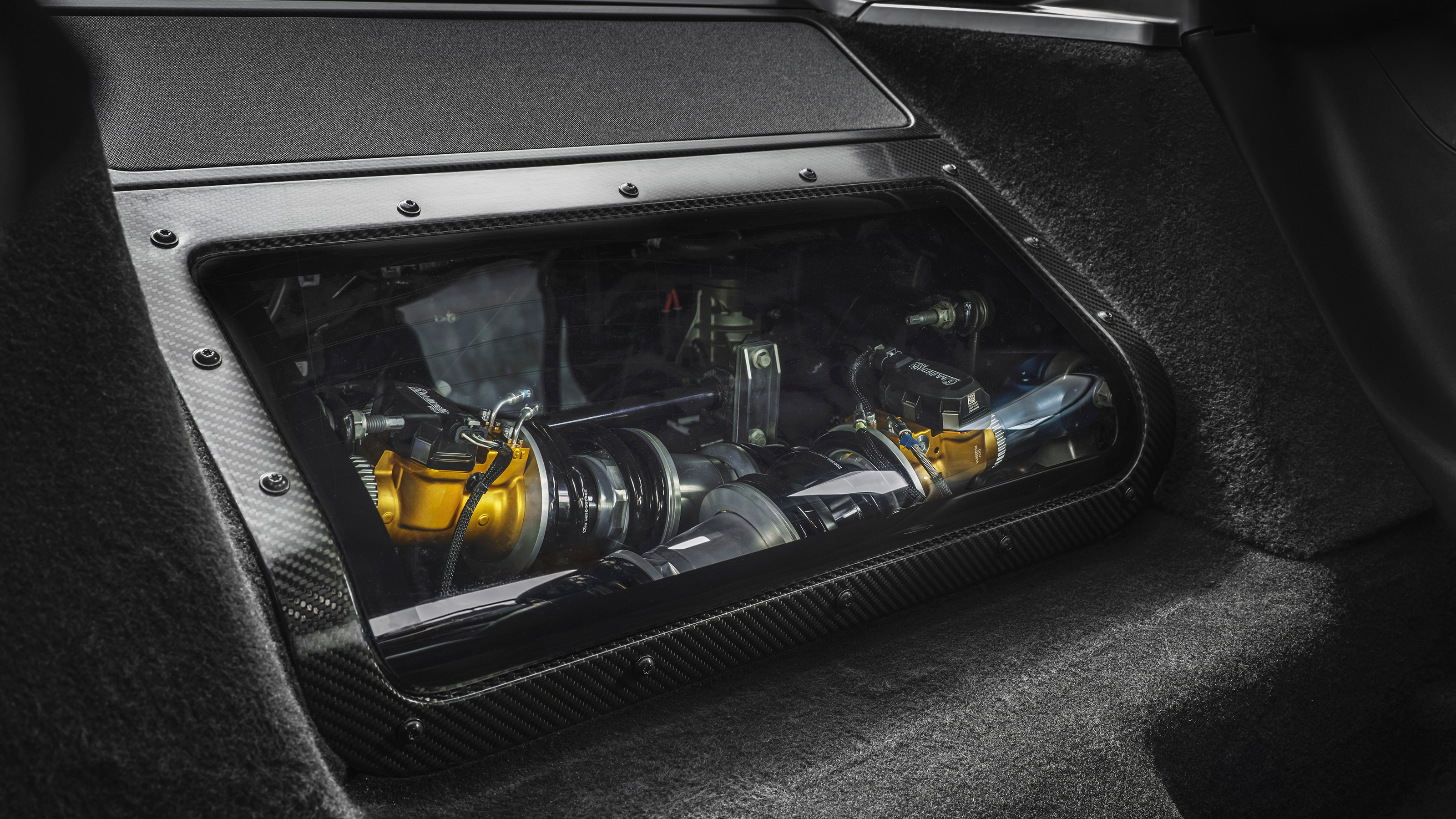 Ford Mustang GTD interior view of suspension