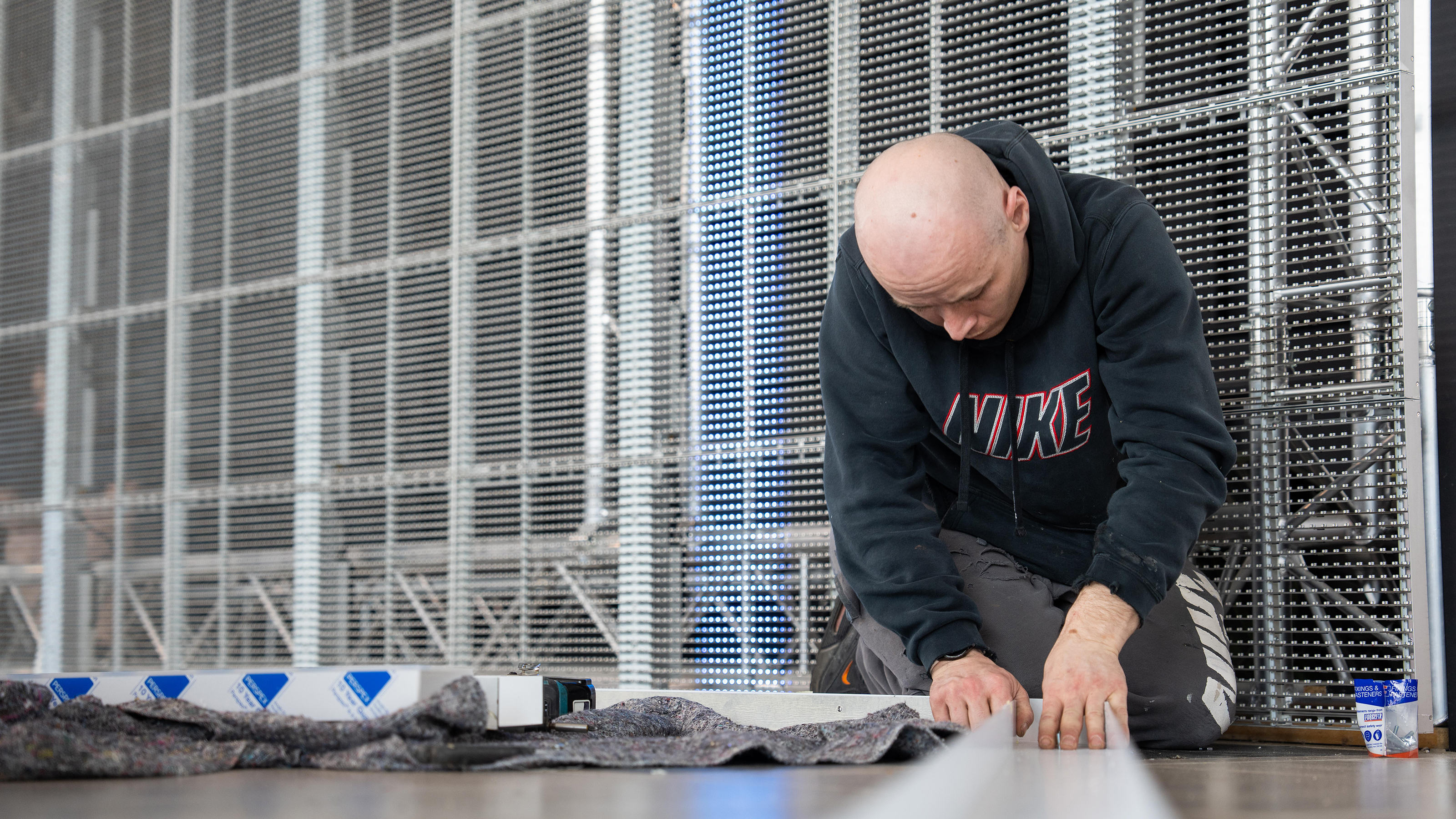 The displays being built