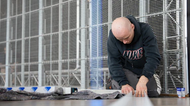 The displays being built