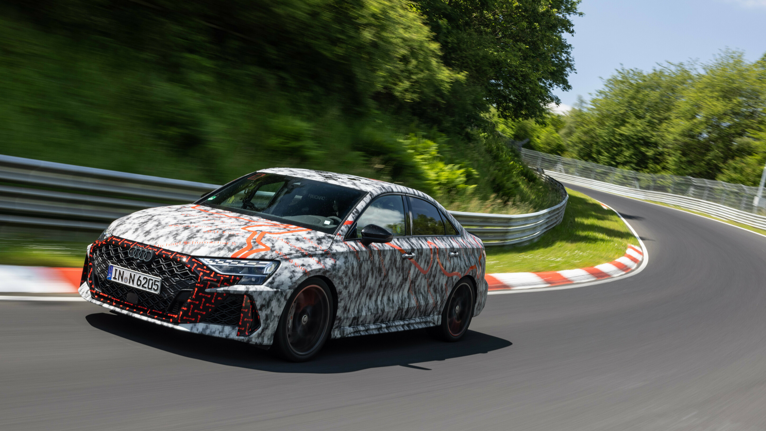 Audi RS 3 facelift disguised 2024 nurburgring