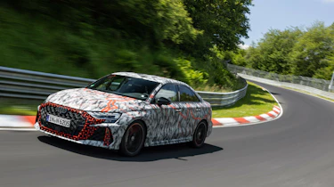 Audi RS 3 facelift disguised 2024 nurburgring