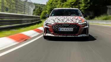 Audi RS 3 facelift disguised 2024 nurburgring nose