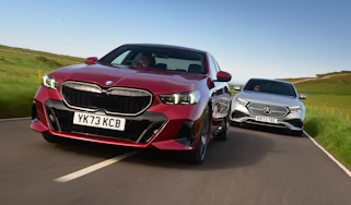BMW 5 Series and Mercedes E-Class - front tracking