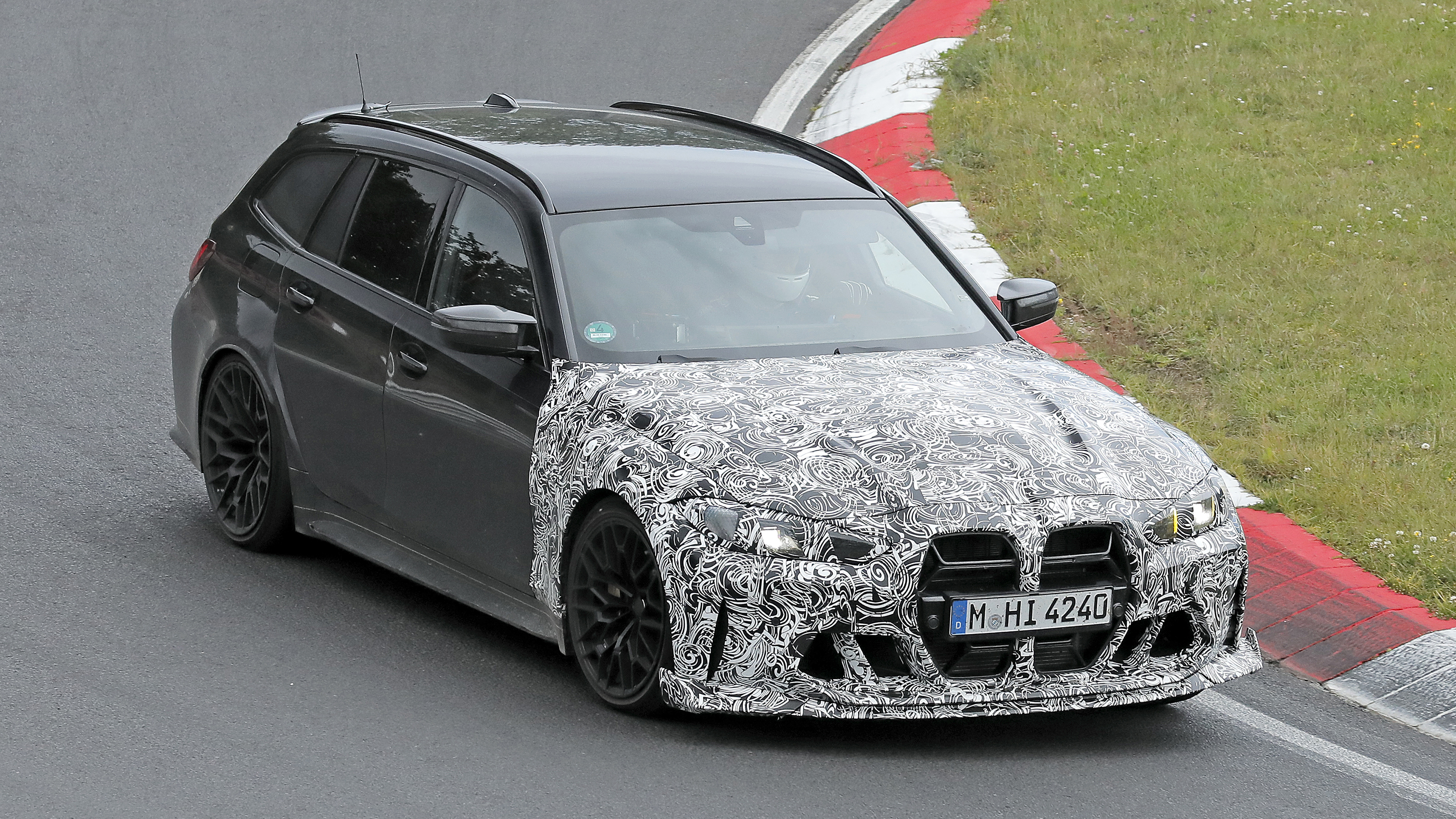BMW M3 CS Touring (camouflaged) - front cornering