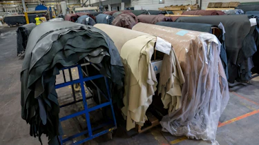 Assortment of interior materials stored in the Bridge of Weir factory