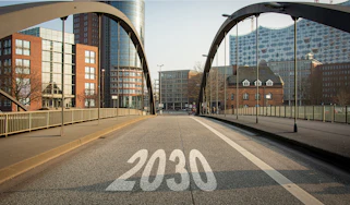 Road with '2030' marking