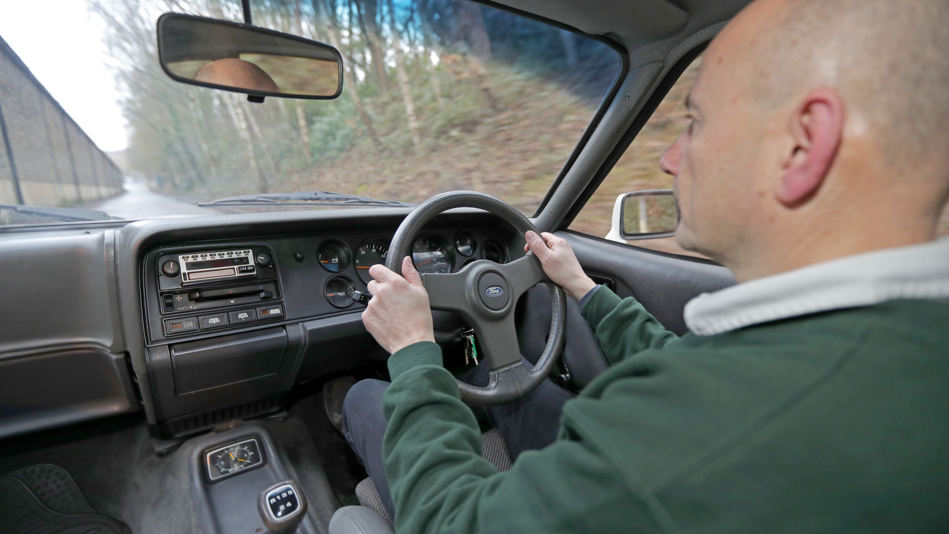 Auto Express contributor Richard Dredge driving the Ford Capri