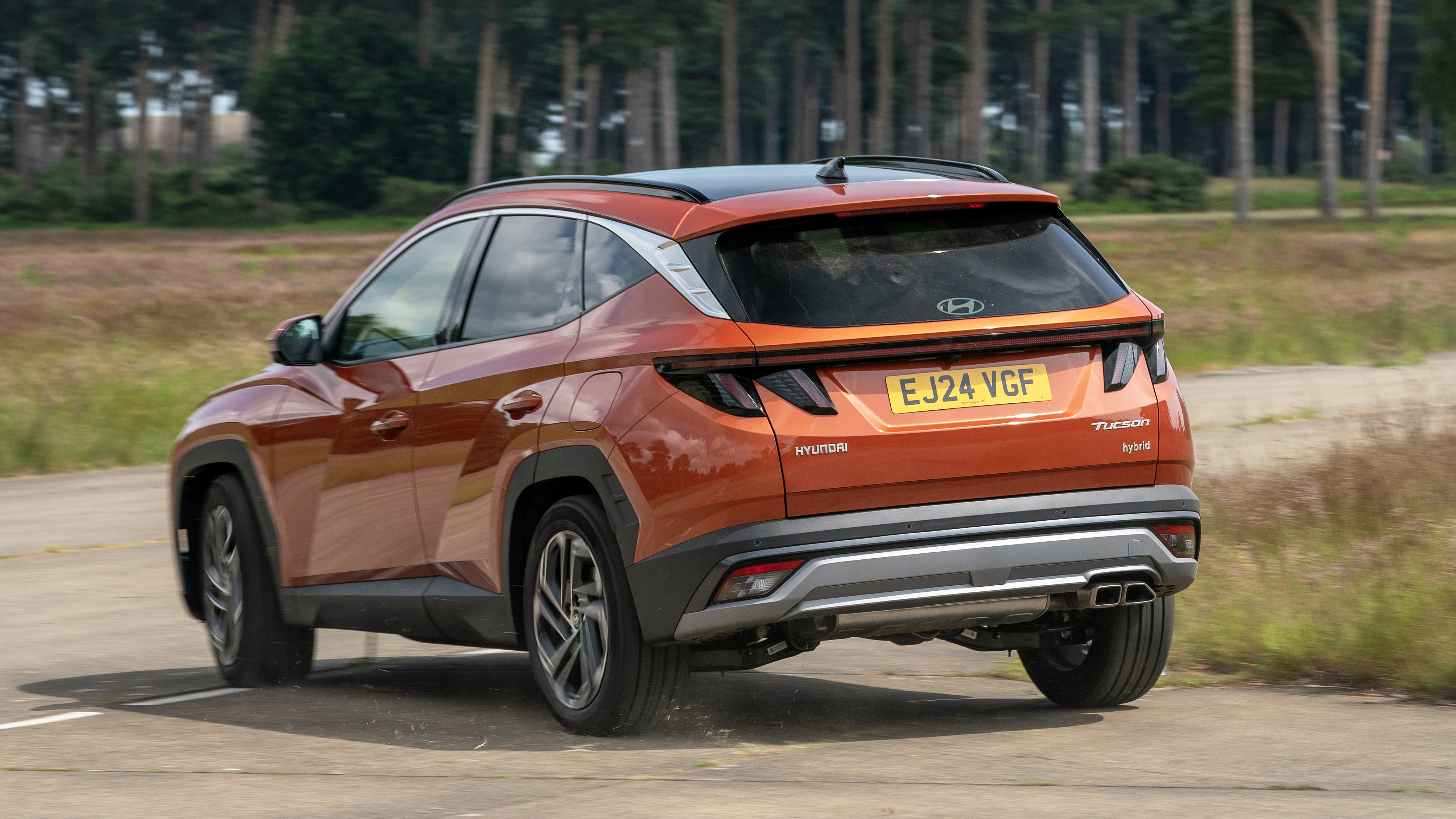 New Hyundai Tucson hybrid - rear cornering 