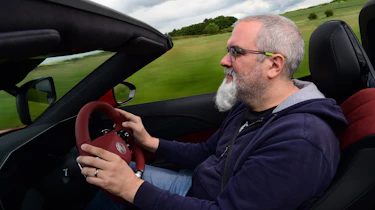 Dean Gibson driving the MG Cyberster in the UK