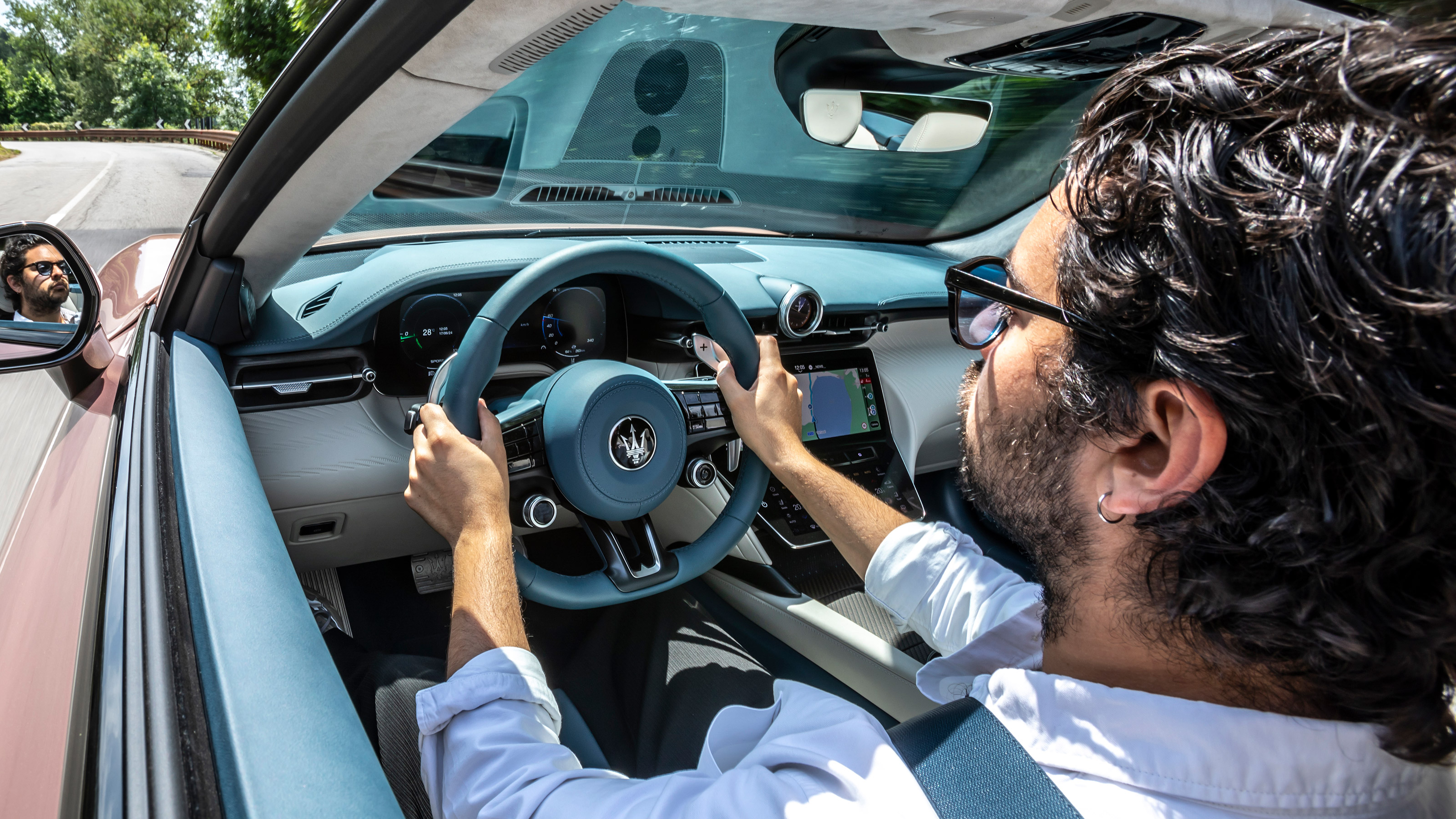 Jordan Katsianis in the Maserati GranCabrio Folgore