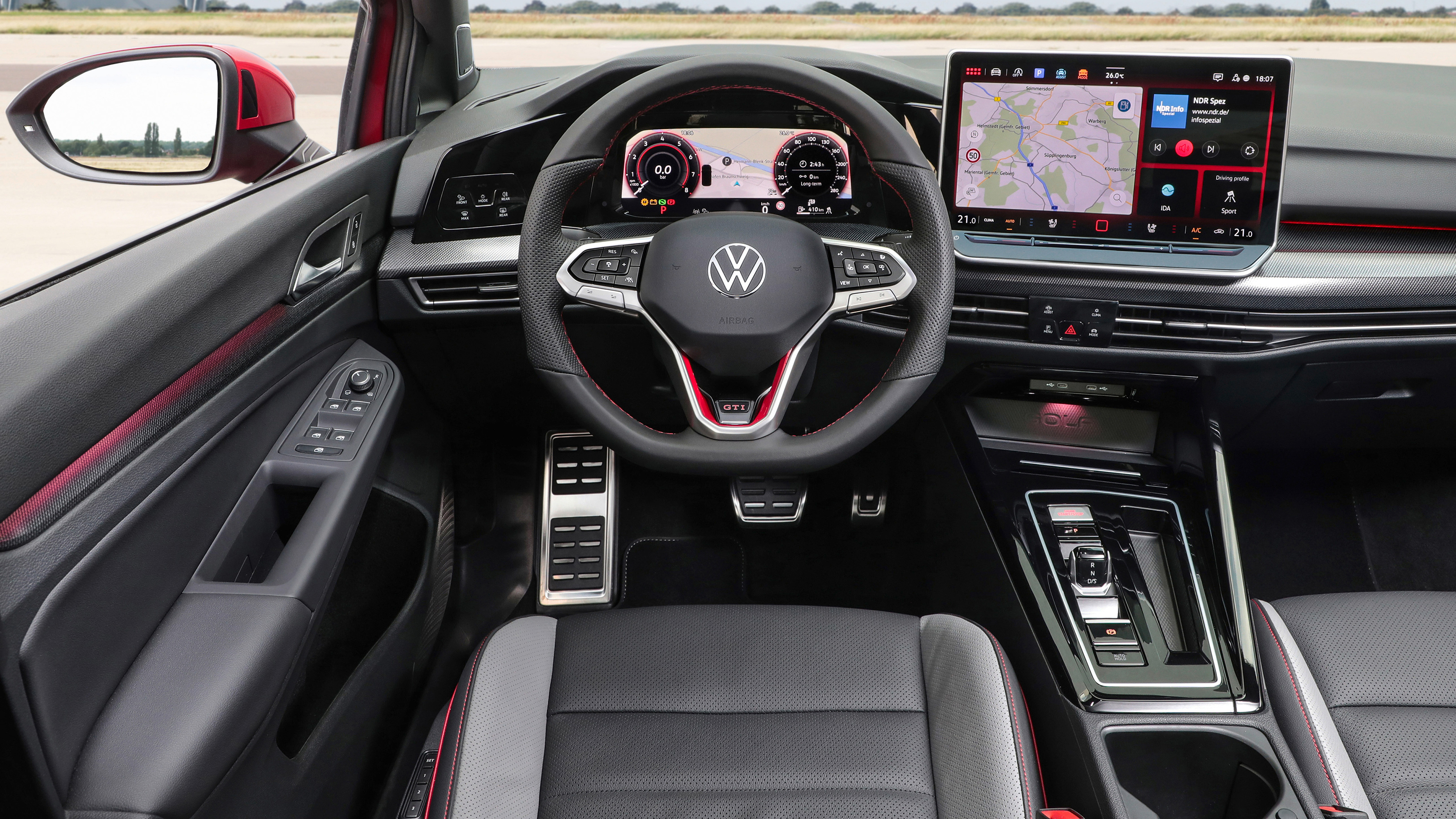 New Volkswagen Golf GTI interior driver view