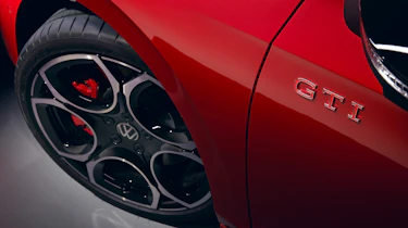 New Volkswagen Golf GTI front wheel and GTI side logo