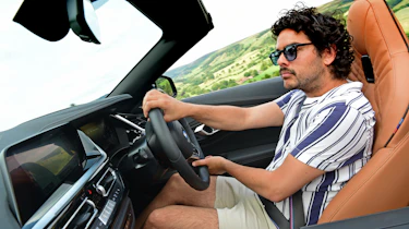 Auto Express senior staff writer Jordan Katsianis driving the BMW Z4 M40i Handschalter