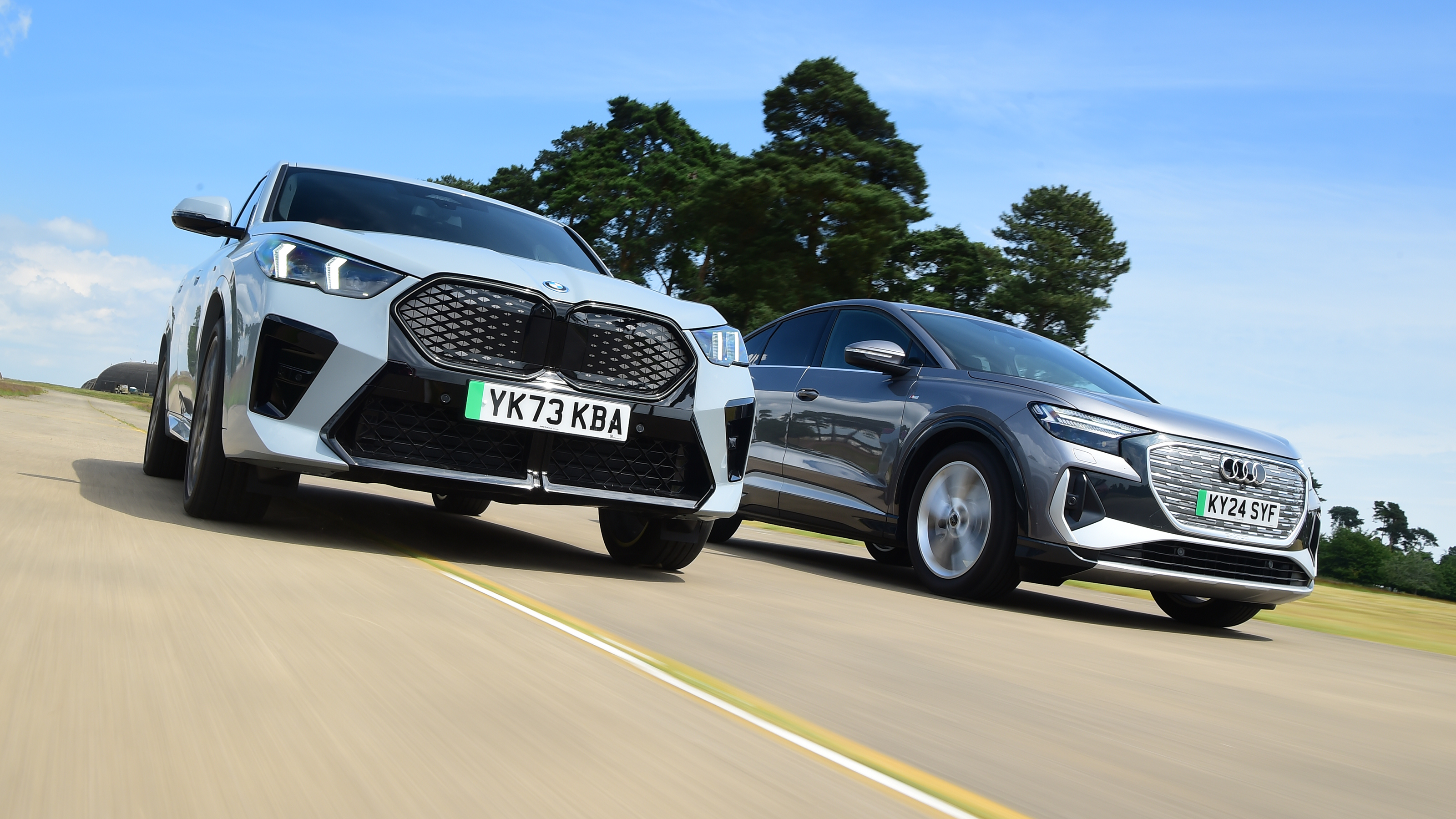 BMW iX2 and Audi Q4 e-tron Sportback - front tracking