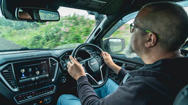 Auto Express senior road test editor Dean Gibson driving the Isuzu D-Max Mudmaster