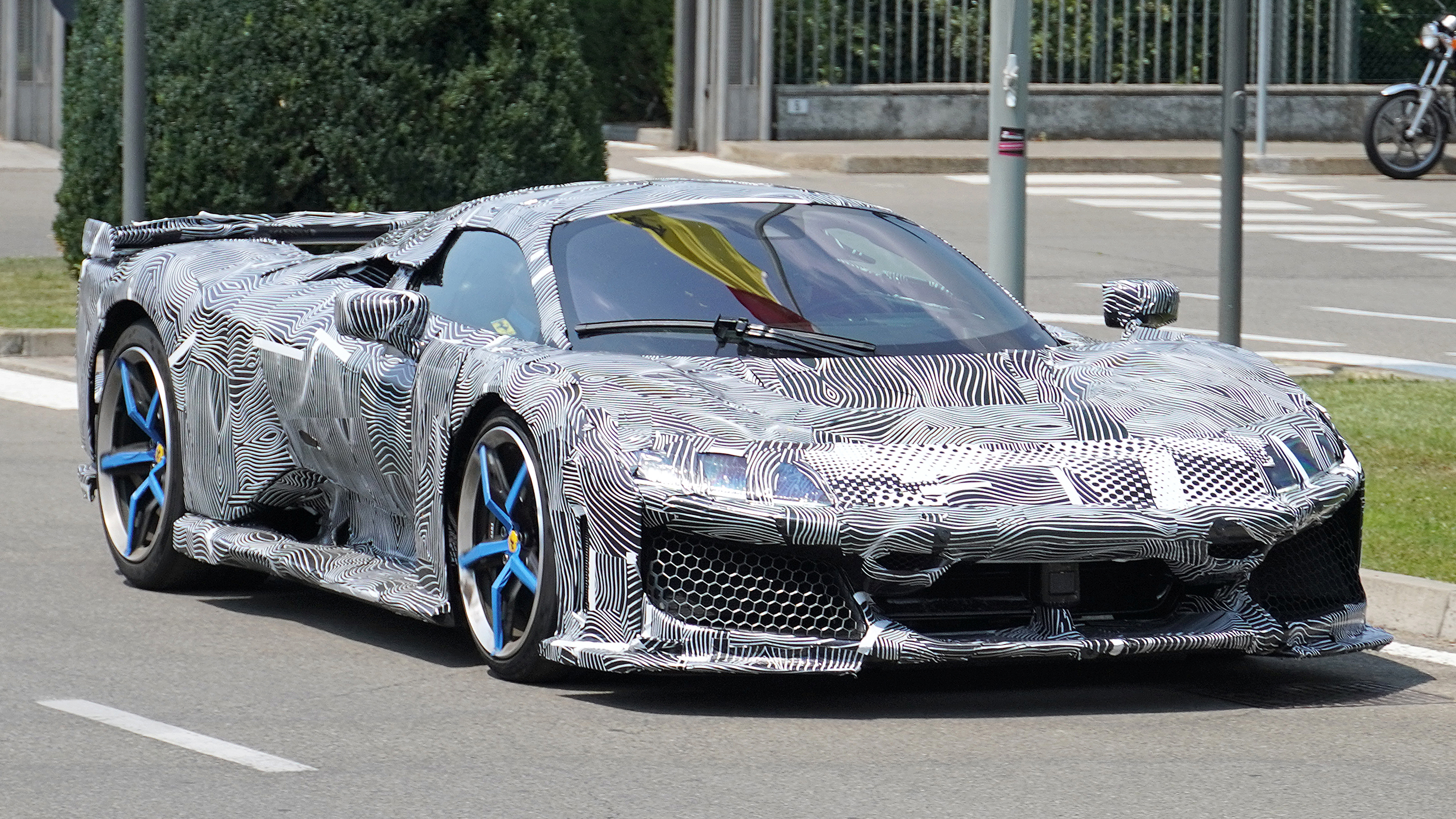 Ferrari hypercar spy shot - front 3/4